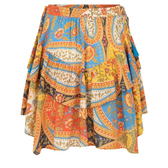 EUC Spell & the Gypsy Collective Kaleidoscope Belladonna Handkerchief Mini Skirt - Picture 8 of 15